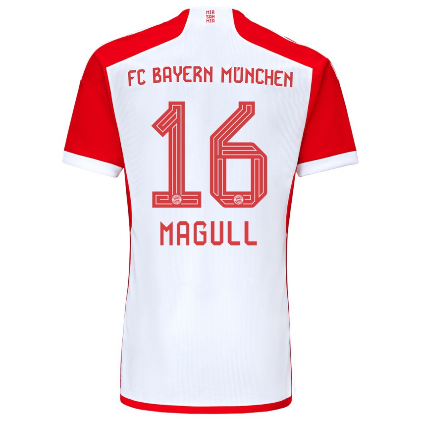 Mujer Camiseta Lina Magull #16 Rojo Blanco 1ª Equipación 2023/24 La Camisa México