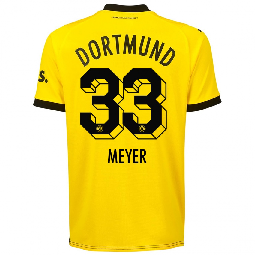 Mujer Camiseta Alexander Meyer #33 Amarillo 1ª Equipación 2023/24 La Camisa México