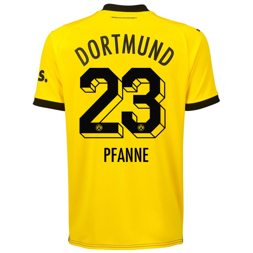 Mujer Camiseta Franz Pfanne #23 Amarillo 1ª Equipación 2023/24 La Camisa México