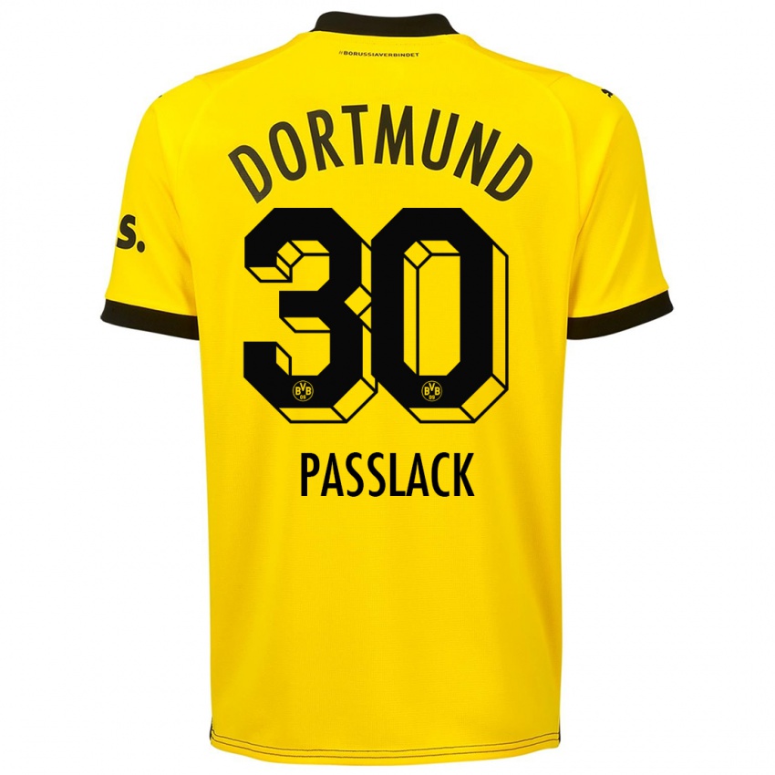 Mujer Camiseta Felix Passlack #30 Amarillo 1ª Equipación 2023/24 La Camisa México