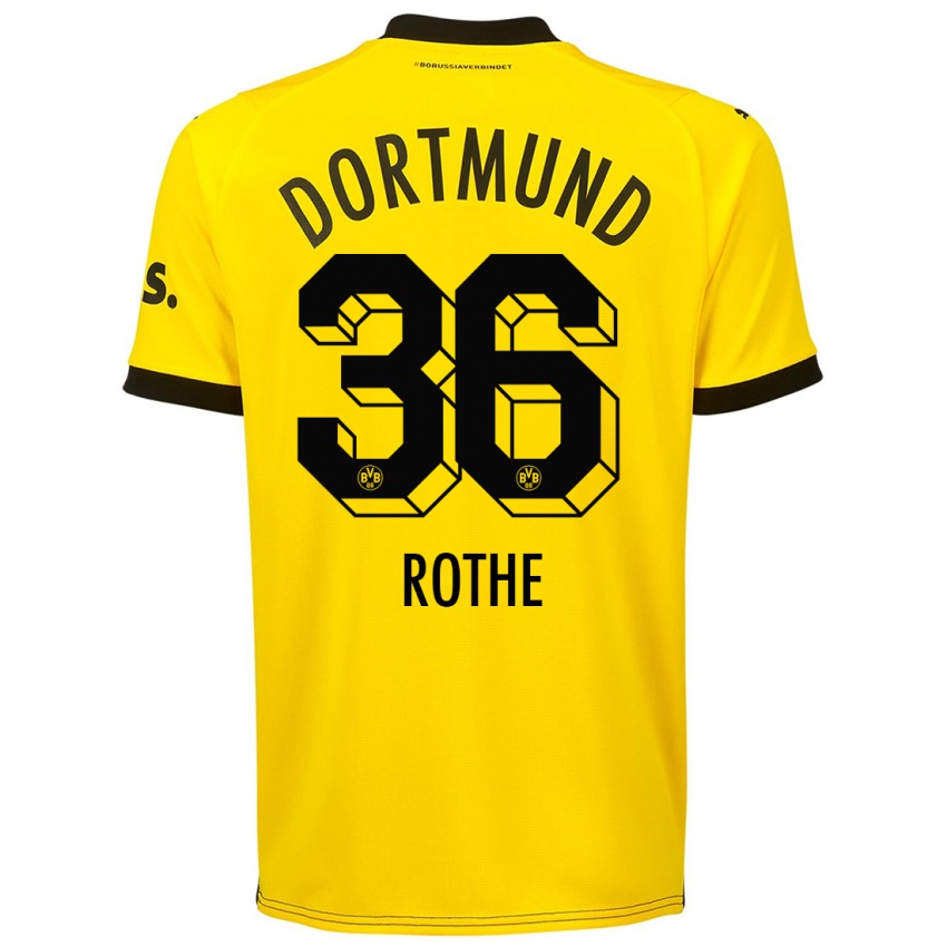 Mujer Camiseta Tom Rothe #36 Amarillo 1ª Equipación 2023/24 La Camisa México