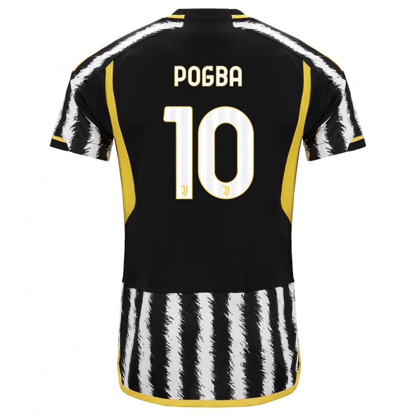 Mujer Camiseta Paul Pogba #10 Blanco Negro 1ª Equipación 2023/24 La Camisa México