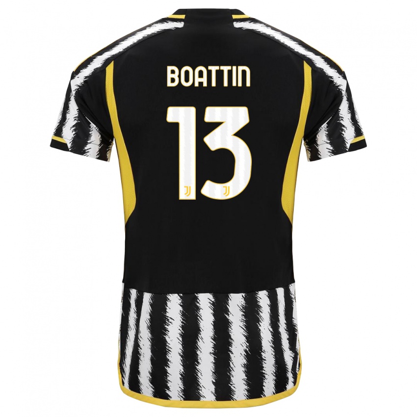 Mujer Camiseta Lisa Boattin #13 Blanco Negro 1ª Equipación 2023/24 La Camisa México