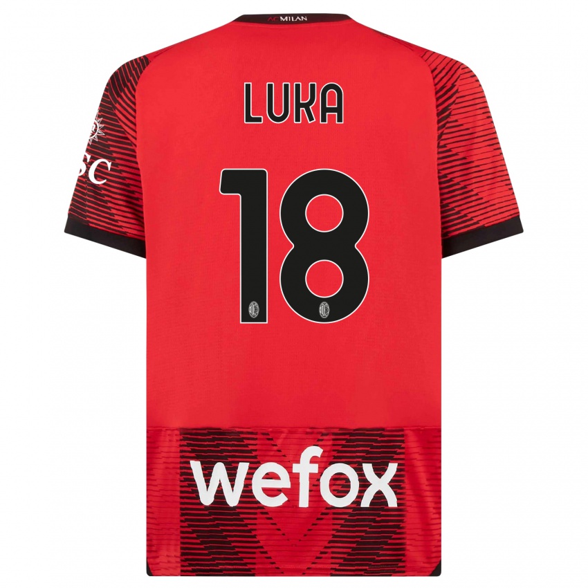 Mujer Camiseta Luka Romero #18 Negro Rojo 1ª Equipación 2023/24 La Camisa México