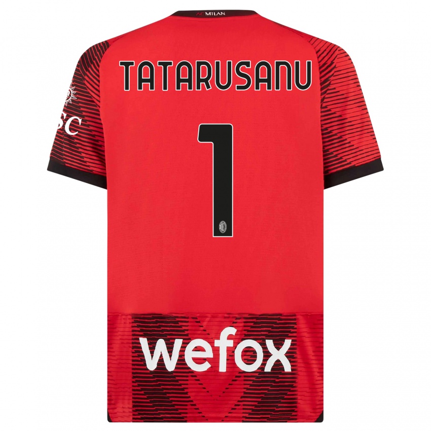 Mujer Camiseta Ciprian Tatarusanu #1 Negro Rojo 1ª Equipación 2023/24 La Camisa México