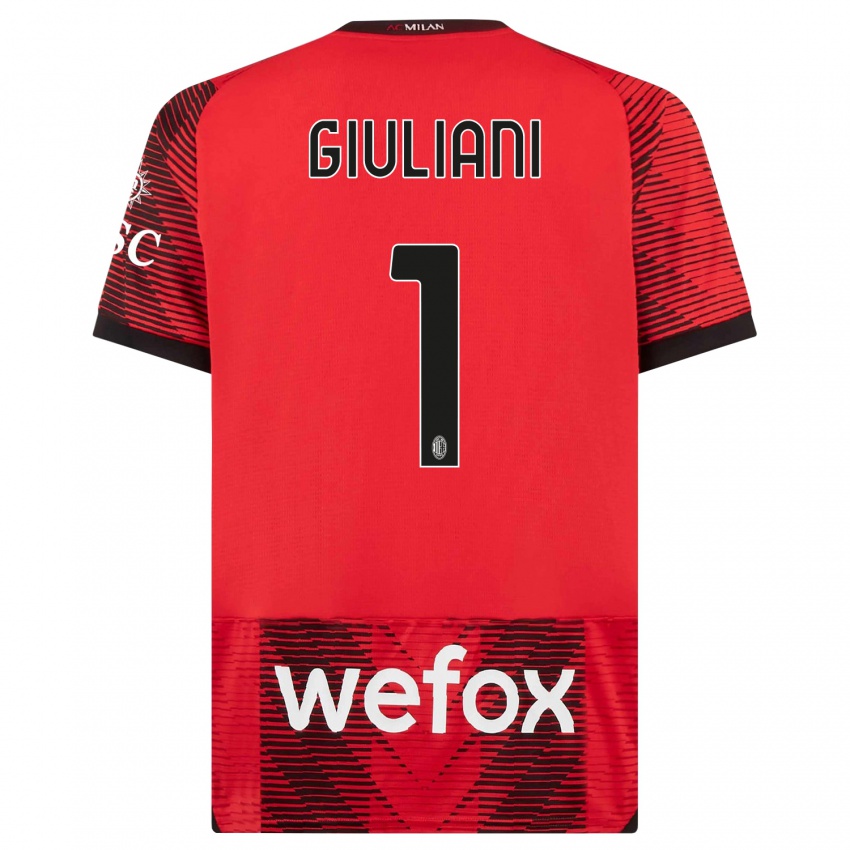 Mujer Camiseta Laura Giuliani #1 Negro Rojo 1ª Equipación 2023/24 La Camisa México