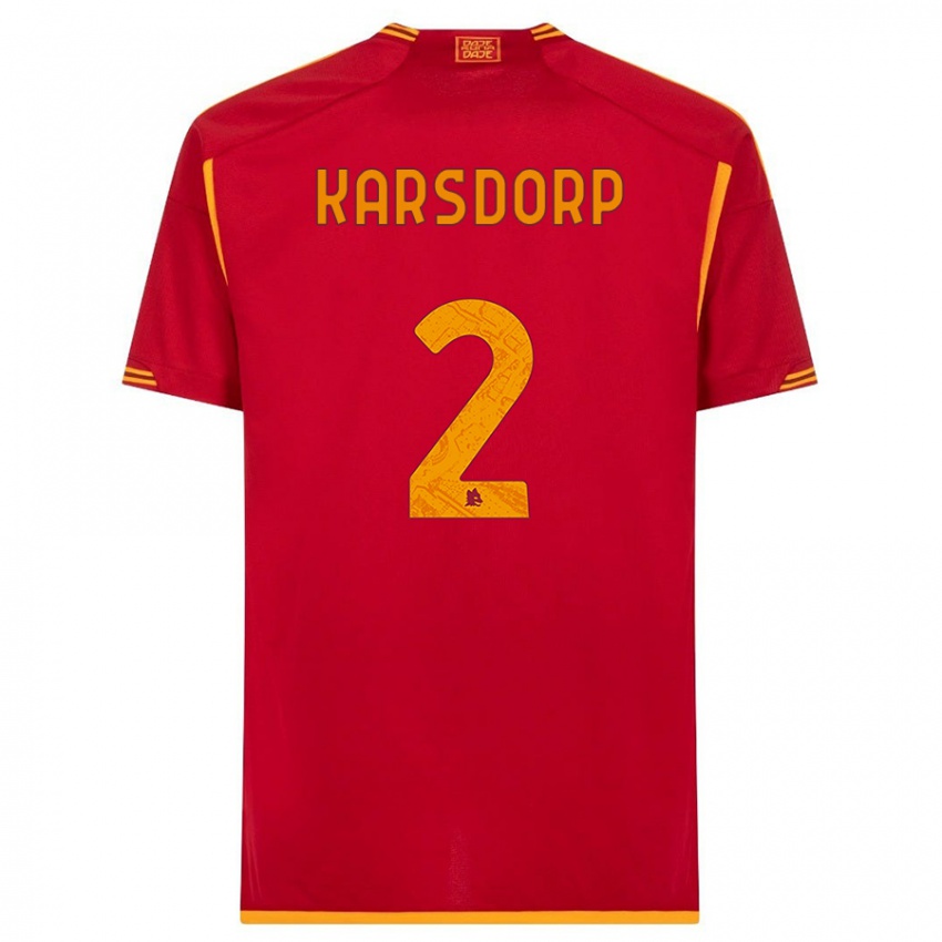Mujer Camiseta Rick Karsdorp #2 Rojo 1ª Equipación 2023/24 La Camisa México