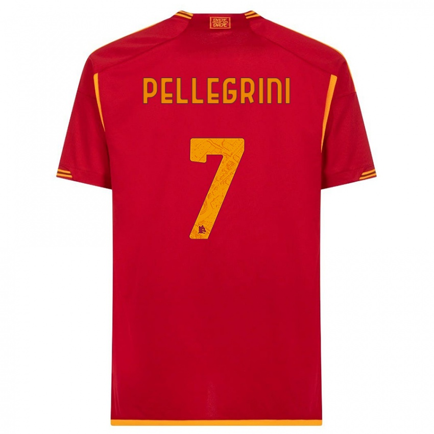 Mujer Camiseta Lorenzo Pellegrini #7 Rojo 1ª Equipación 2023/24 La Camisa México