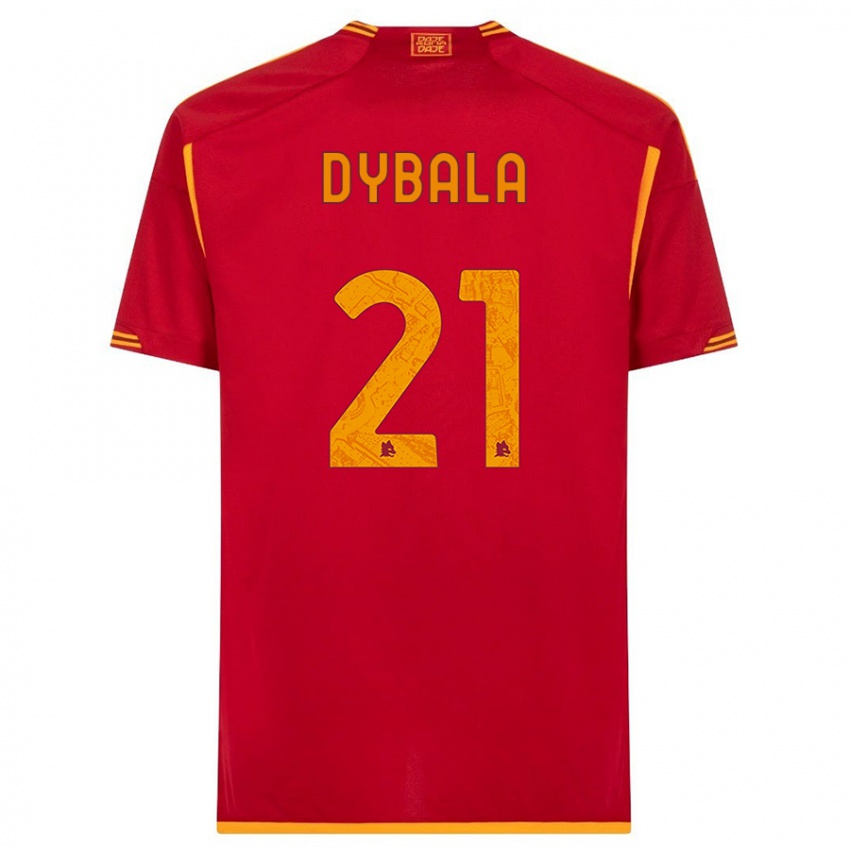 Mujer Camiseta Paulo Dybala #21 Rojo 1ª Equipación 2023/24 La Camisa México