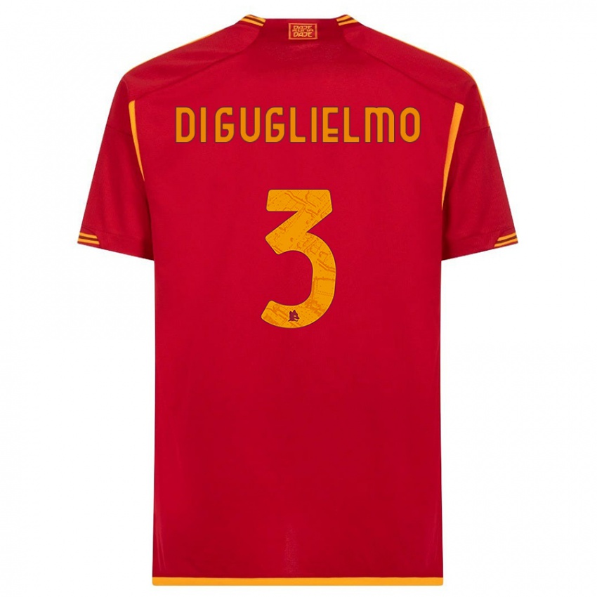 Mujer Camiseta Lucia Di Guglielmo #3 Rojo 1ª Equipación 2023/24 La Camisa México
