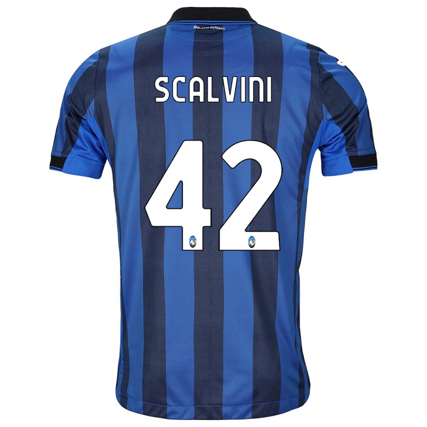 Mujer Camiseta Giorgio Scalvini #42 Azul Negro 1ª Equipación 2023/24 La Camisa México