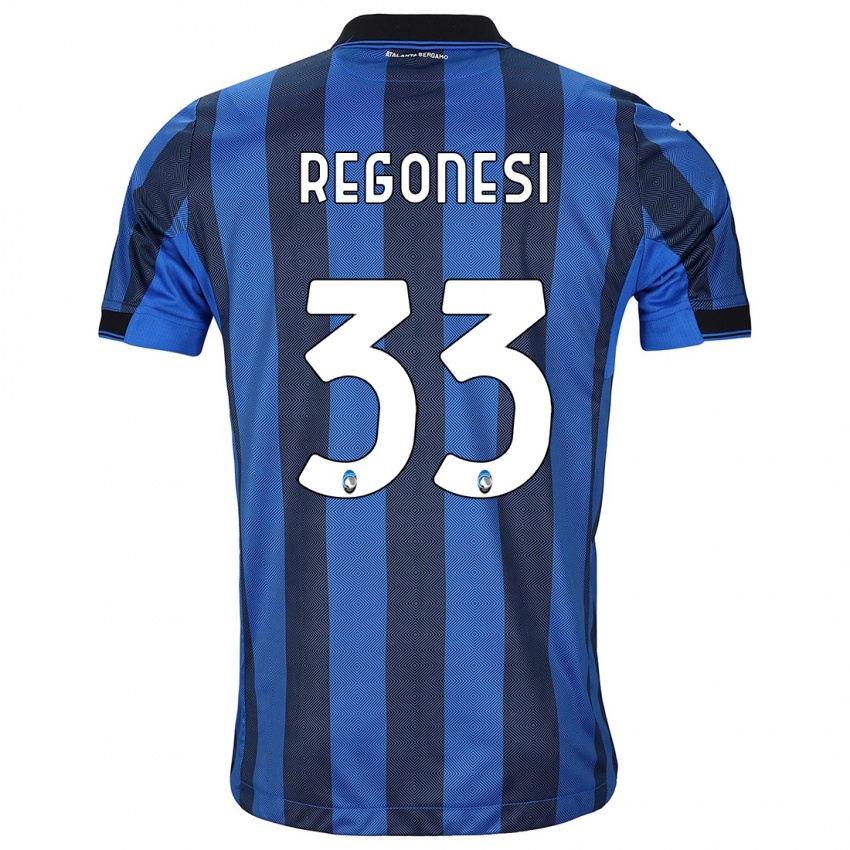 Mujer Camiseta Iacopo Regonesi #33 Azul Negro 1ª Equipación 2023/24 La Camisa México