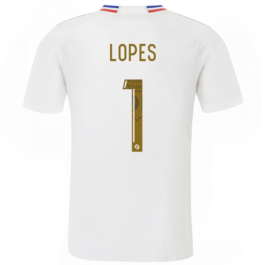 Mujer Camiseta Anthony Lopes #1 Blanco 1ª Equipación 2023/24 La Camisa México