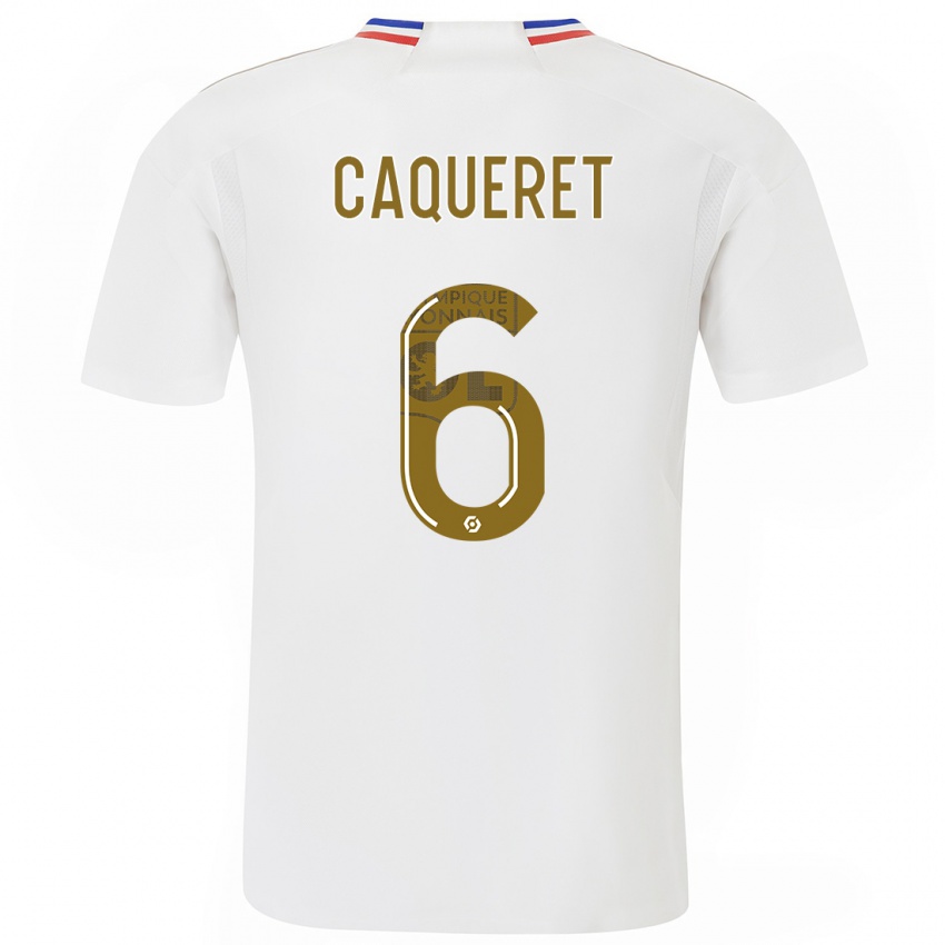 Mujer Camiseta Maxence Caqueret #6 Blanco 1ª Equipación 2023/24 La Camisa México