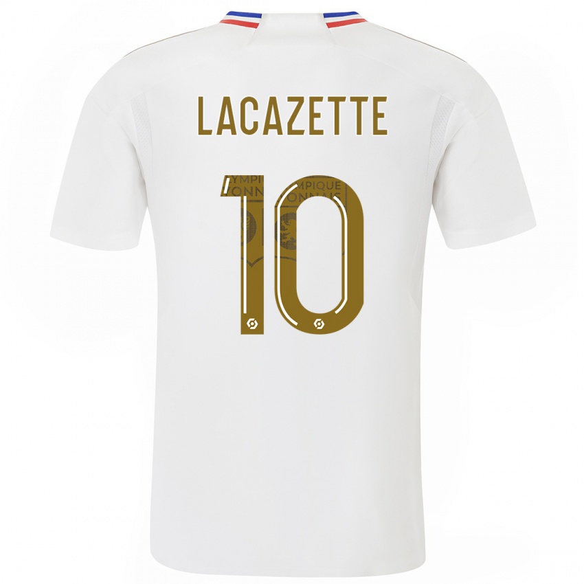 Mujer Camiseta Alexandre Lacazette #10 Blanco 1ª Equipación 2023/24 La Camisa México