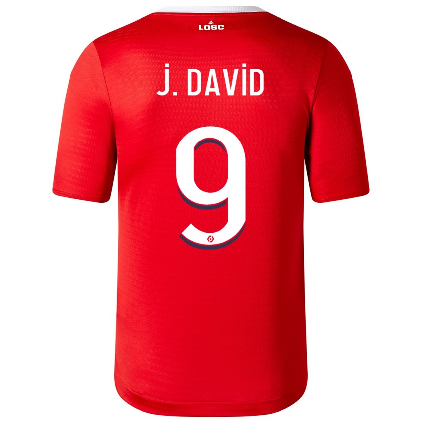 Mujer Camiseta Jonathan David #9 Rojo 1ª Equipación 2023/24 La Camisa México