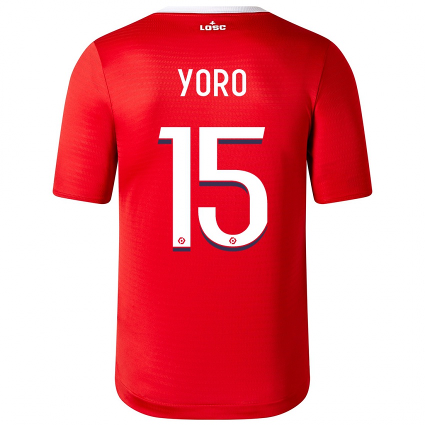 Mujer Camiseta Leny Yoro #15 Rojo 1ª Equipación 2023/24 La Camisa México