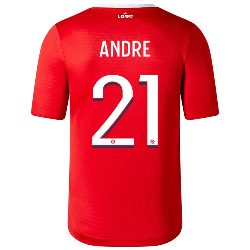 Mujer Camiseta Benjamin Andre #21 Rojo 1ª Equipación 2023/24 La Camisa México