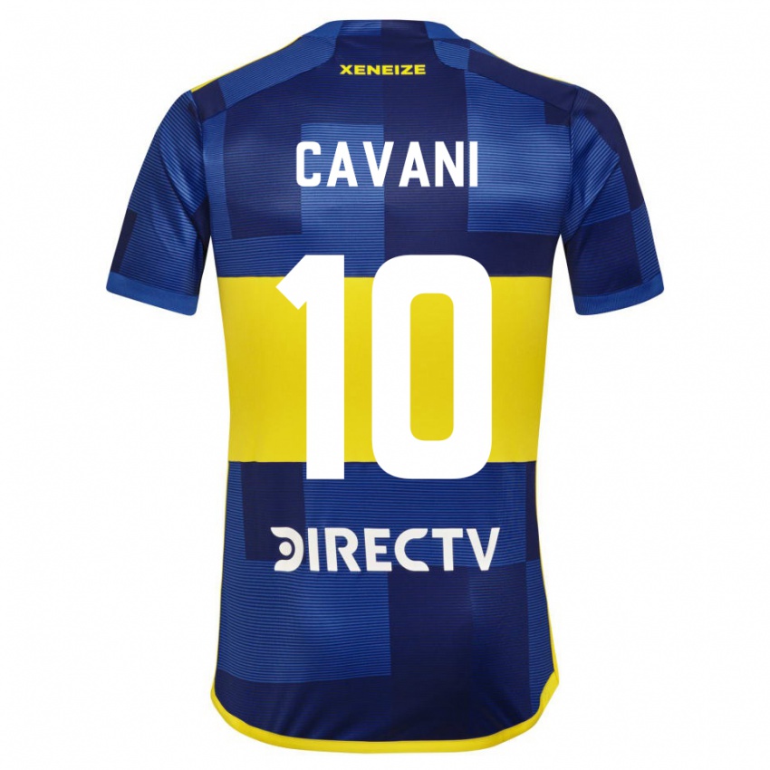 Mujer Camiseta Edinson Cavani #10 Azul Oscuro Amarillo 1ª Equipación 2023/24 La Camisa México