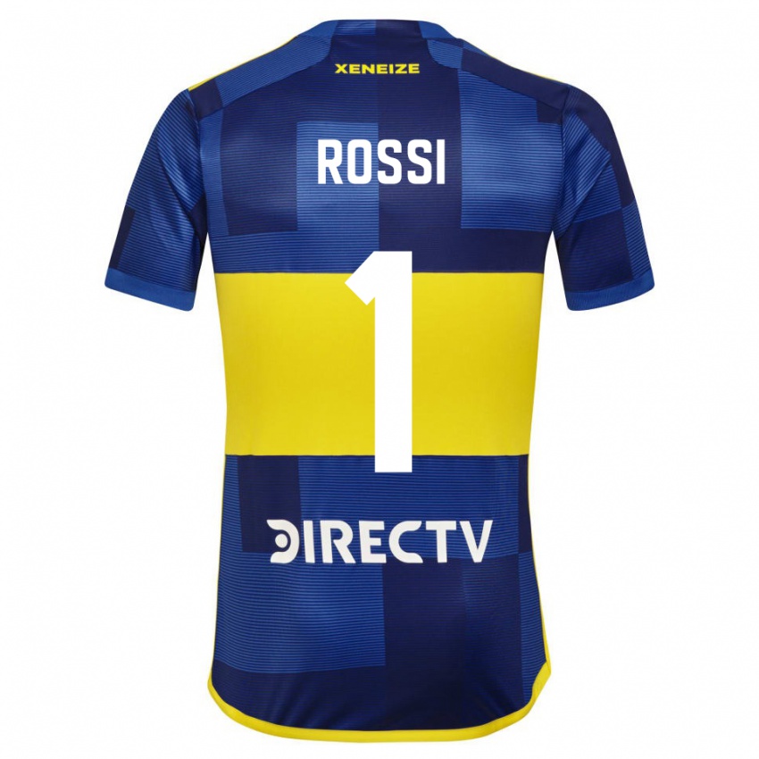 Mujer Camiseta Agustin Rossi #1 Azul Oscuro Amarillo 1ª Equipación 2023/24 La Camisa México