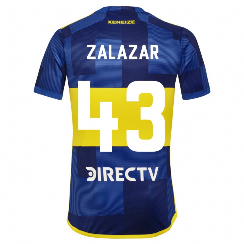 Mujer Camiseta Maximiliano Zalazar #43 Azul Oscuro Amarillo 1ª Equipación 2023/24 La Camisa México