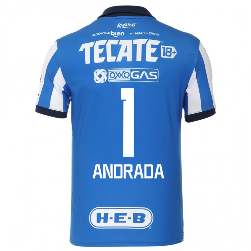 Mujer Camiseta Esteban Andrada #1 Azul Blanco 1ª Equipación 2023/24 La Camisa México