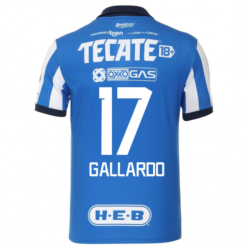 Mujer Camiseta Jesus Gallardo #17 Azul Blanco 1ª Equipación 2023/24 La Camisa México