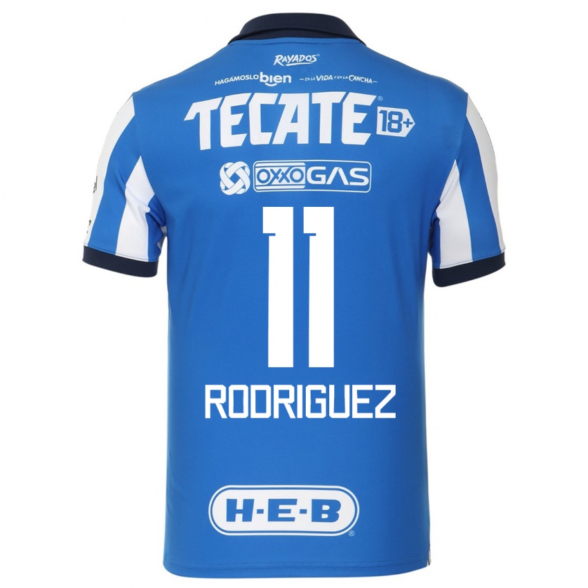 Mujer Camiseta Lizette Rodriguez #11 Azul Blanco 1ª Equipación 2023/24 La Camisa México