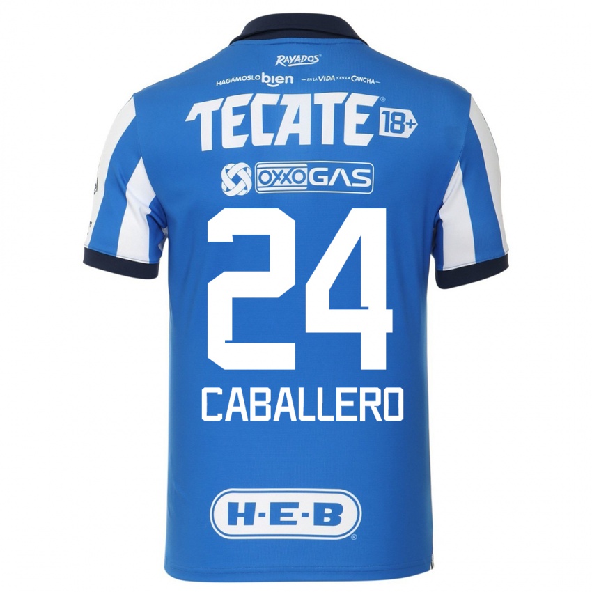 Mujer Camiseta Mariana Caballero #24 Azul Blanco 1ª Equipación 2023/24 La Camisa México