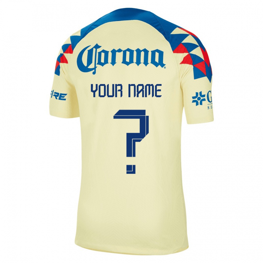 Mujer Camiseta Su Nombre #0 Amarillo 1ª Equipación 2023/24 La Camisa México