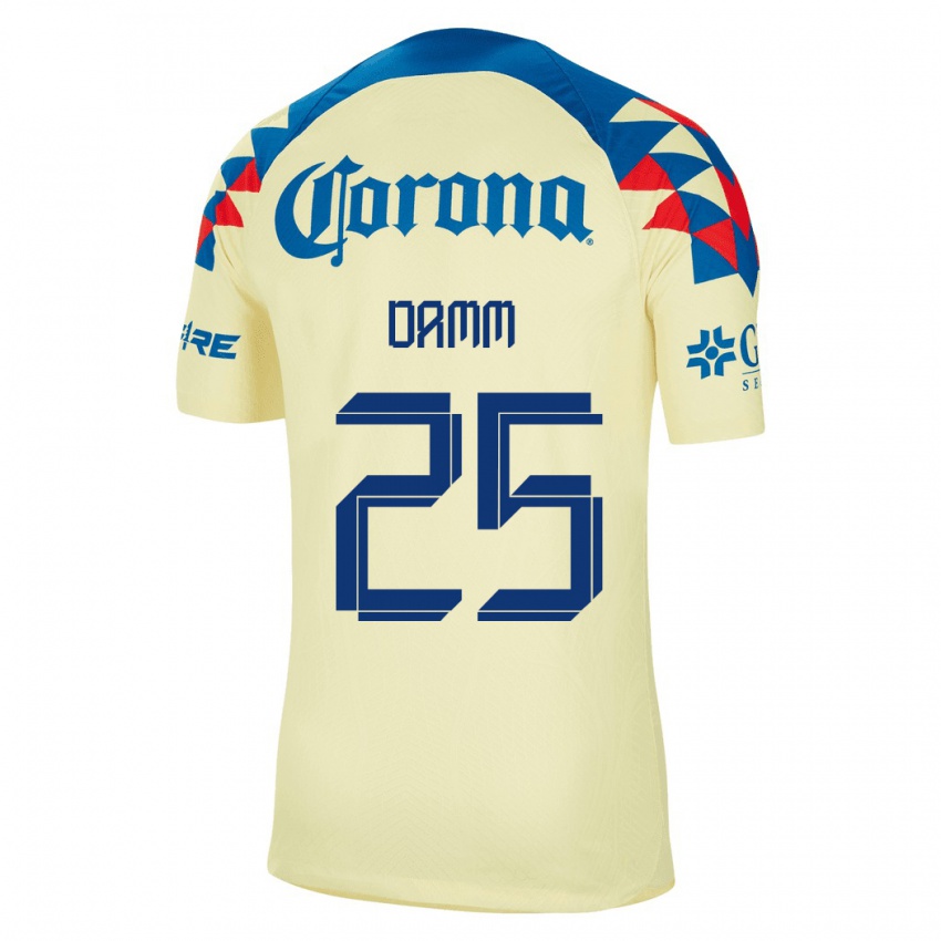 Mujer Camiseta Jurgen Damm #25 Amarillo 1ª Equipación 2023/24 La Camisa México