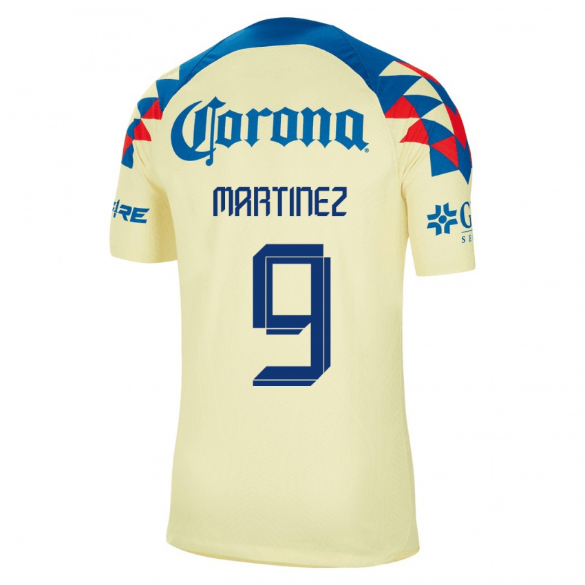 Mujer Camiseta Katty Martinez #9 Amarillo 1ª Equipación 2023/24 La Camisa México