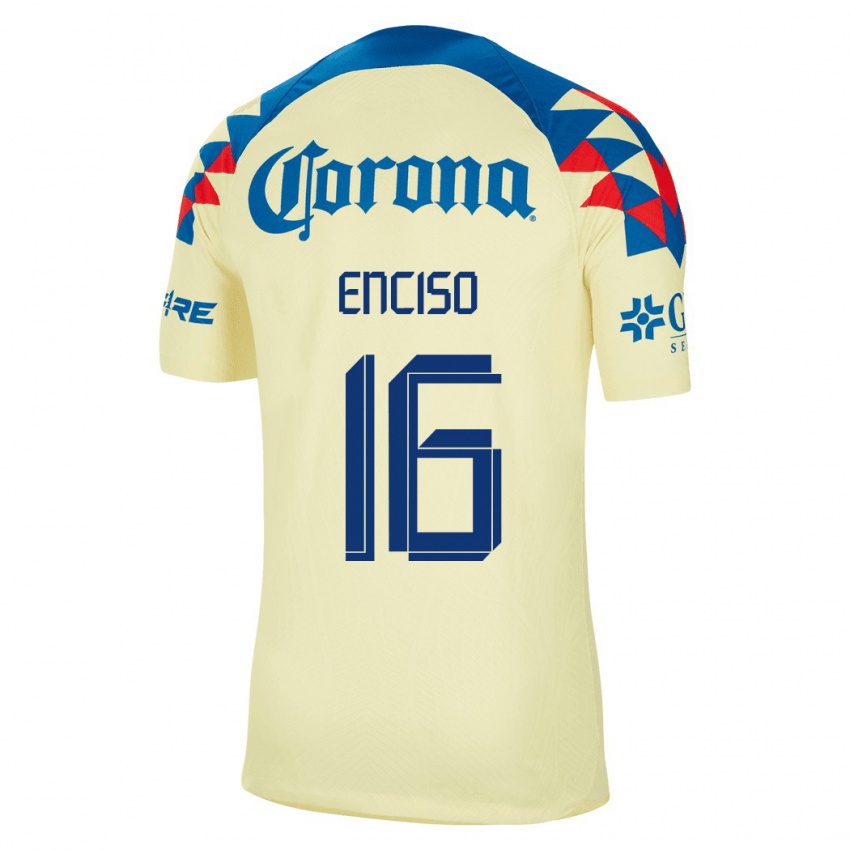 Mujer Camiseta Sabrina Enciso #16 Amarillo 1ª Equipación 2023/24 La Camisa México