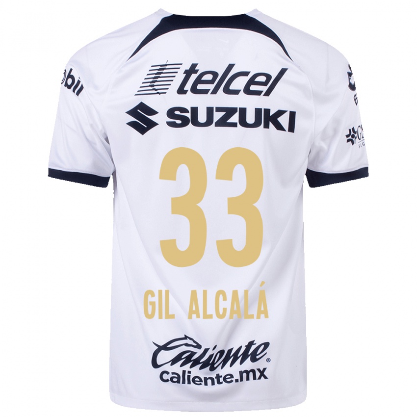 Mujer Camiseta Gil Alcala #33 Blanco 1ª Equipación 2023/24 La Camisa México