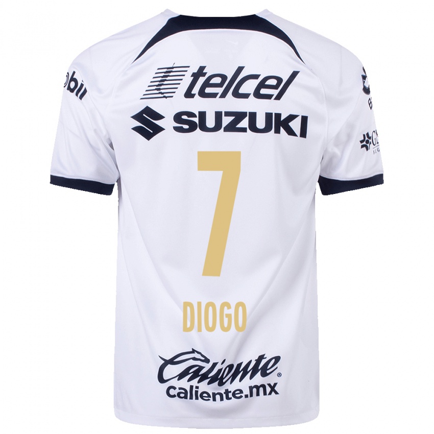Mujer Camiseta Diogo #7 Blanco 1ª Equipación 2023/24 La Camisa México