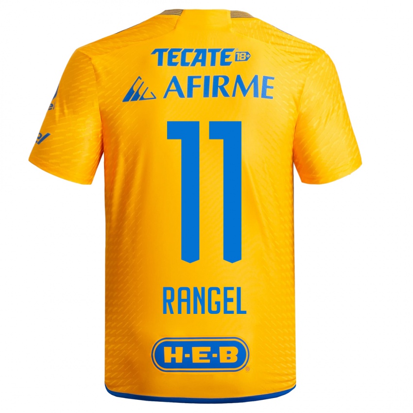 Mujer Camiseta Nayeli Rangel #11 Amarillo 1ª Equipación 2023/24 La Camisa México