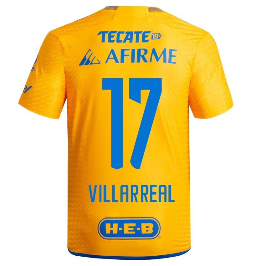 Mujer Camiseta Natalia Villarreal #17 Amarillo 1ª Equipación 2023/24 La Camisa México