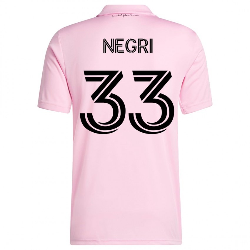 Mujer Camiseta Franco Negri #33 Rosa 1ª Equipación 2023/24 La Camisa México