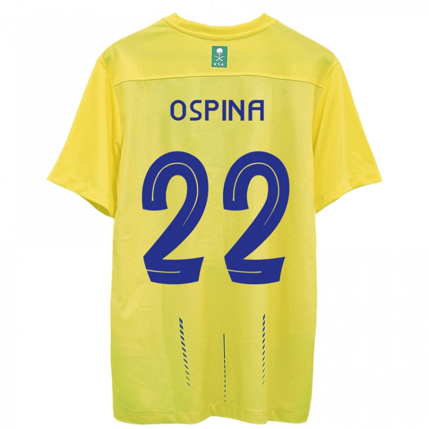 Mujer Camiseta David Ospina #22 Amarillo 1ª Equipación 2023/24 La Camisa México