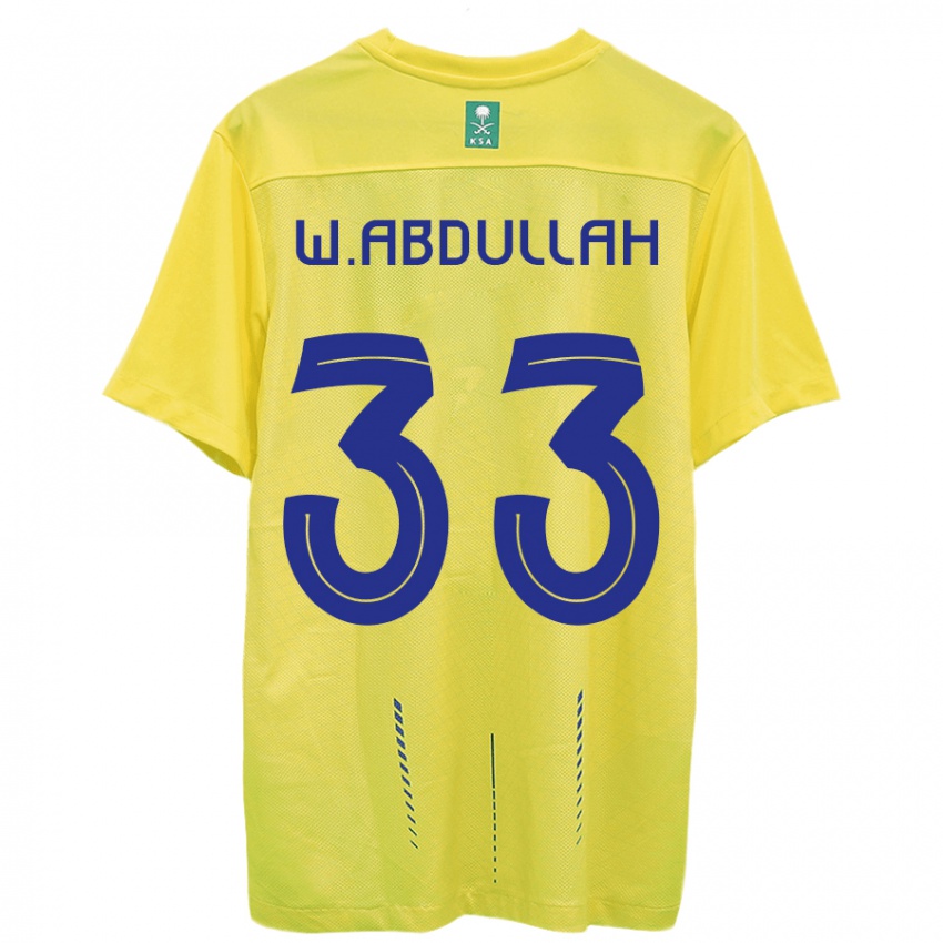 Mujer Camiseta Waleed Abdullah #33 Amarillo 1ª Equipación 2023/24 La Camisa México