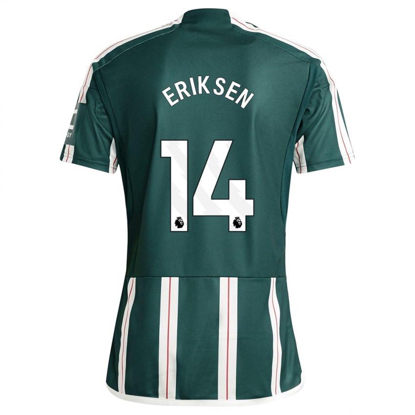 Mujer Camiseta Christian Eriksen #14 Verde Oscuro 2ª Equipación 2023/24 La Camisa México