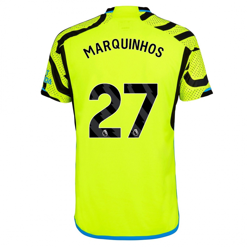 Mujer Camiseta Marquinhos #27 Amarillo 2ª Equipación 2023/24 La Camisa México