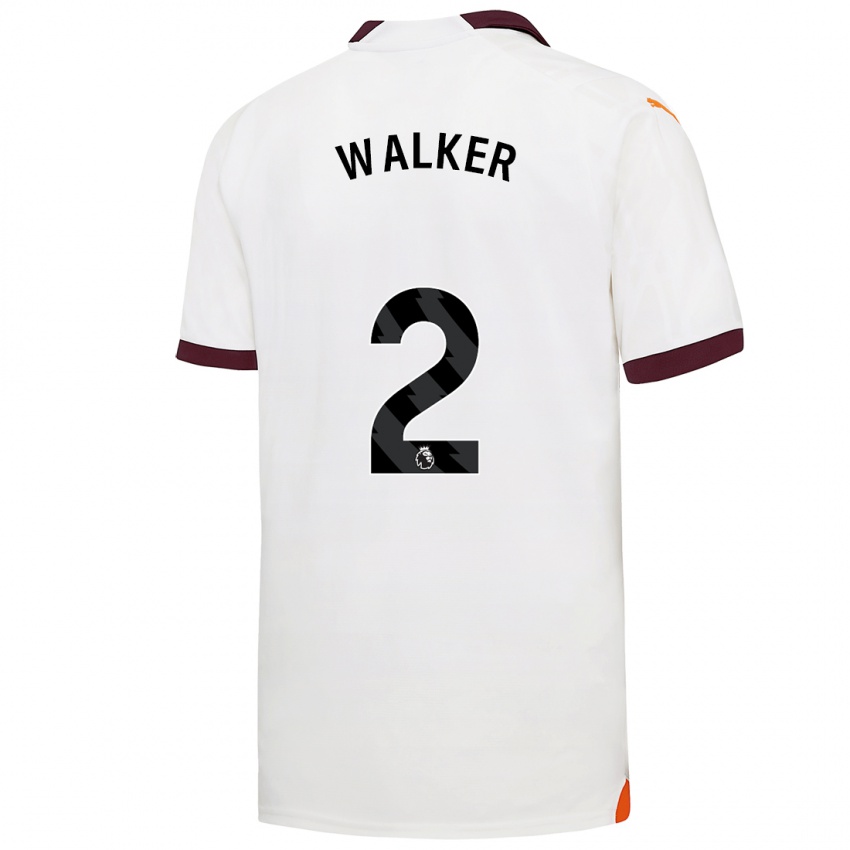 Mujer Camiseta Kyle Walker #2 Blanco 2ª Equipación 2023/24 La Camisa México