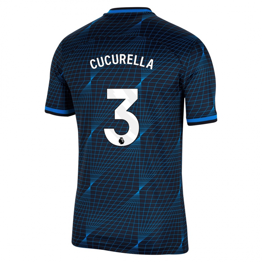 Mujer Camiseta Marc Cucurella #3 Azul Oscuro 2ª Equipación 2023/24 La Camisa México