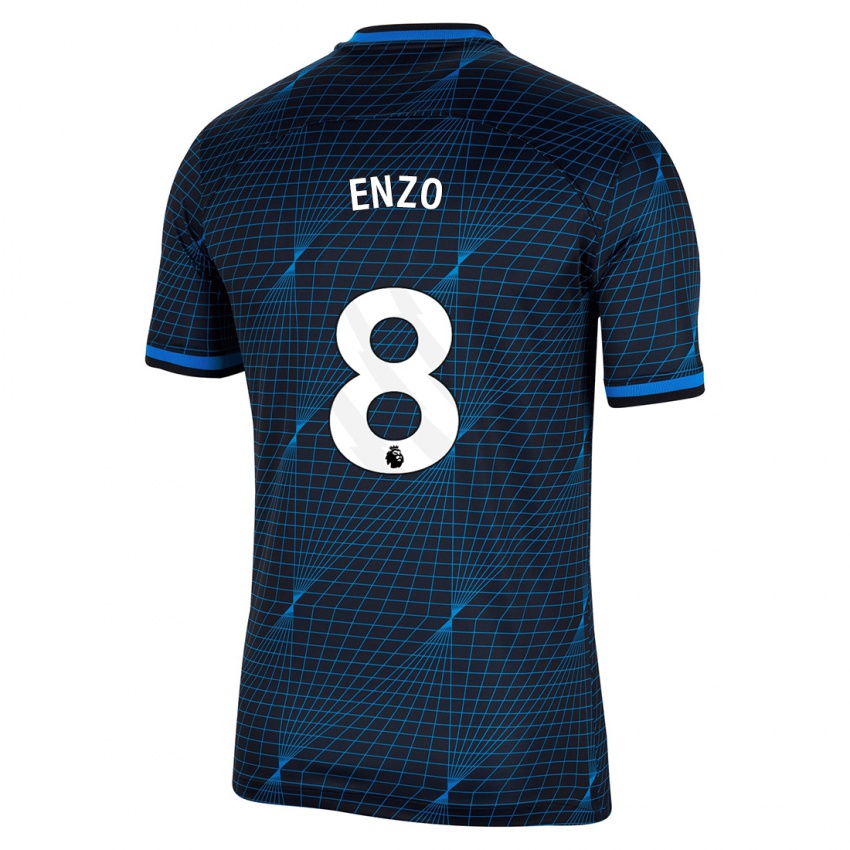 Mujer Camiseta Enzo Fernández #8 Azul Oscuro 2ª Equipación 2023/24 La Camisa México