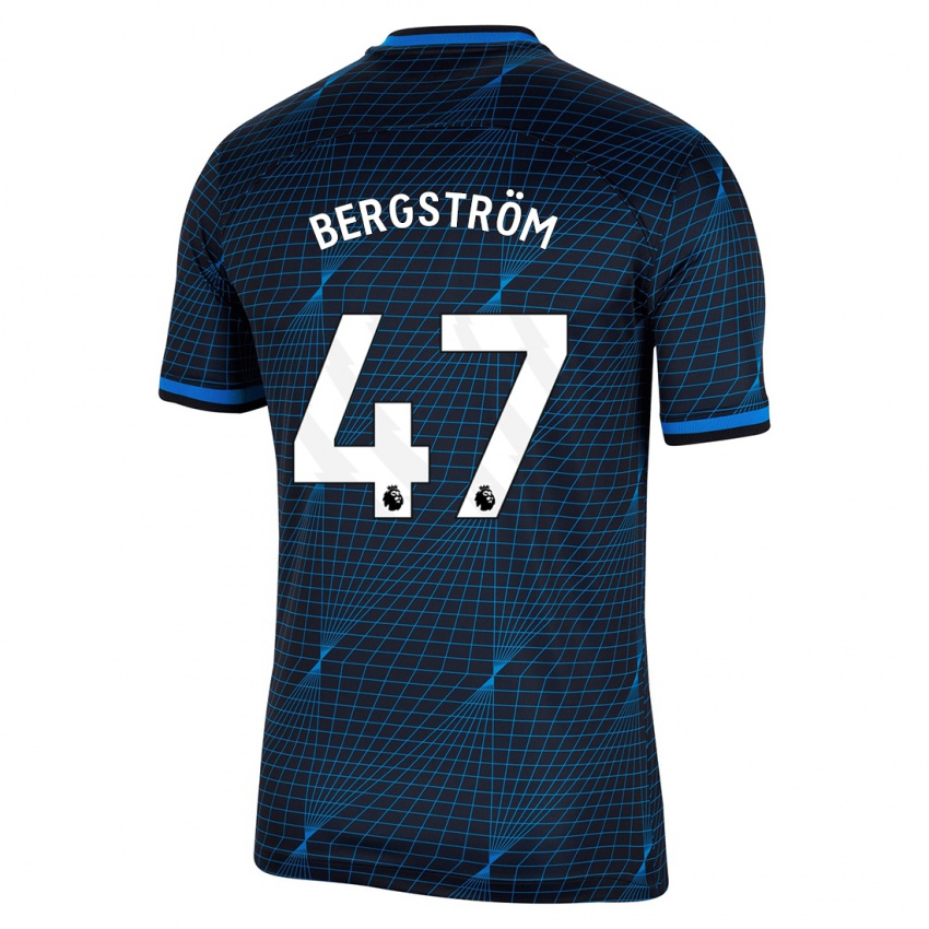 Mujer Camiseta Lucas Bergström #47 Azul Oscuro 2ª Equipación 2023/24 La Camisa México