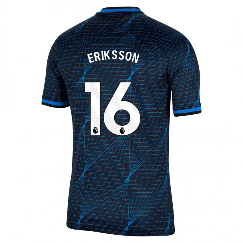 Mujer Camiseta Magdalena Eriksson #16 Azul Oscuro 2ª Equipación 2023/24 La Camisa México