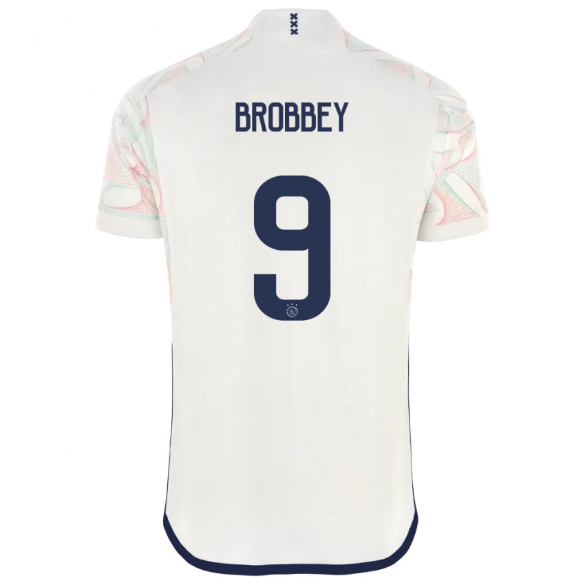 Mujer Camiseta Brian Brobbey #9 Blanco 2ª Equipación 2023/24 La Camisa México