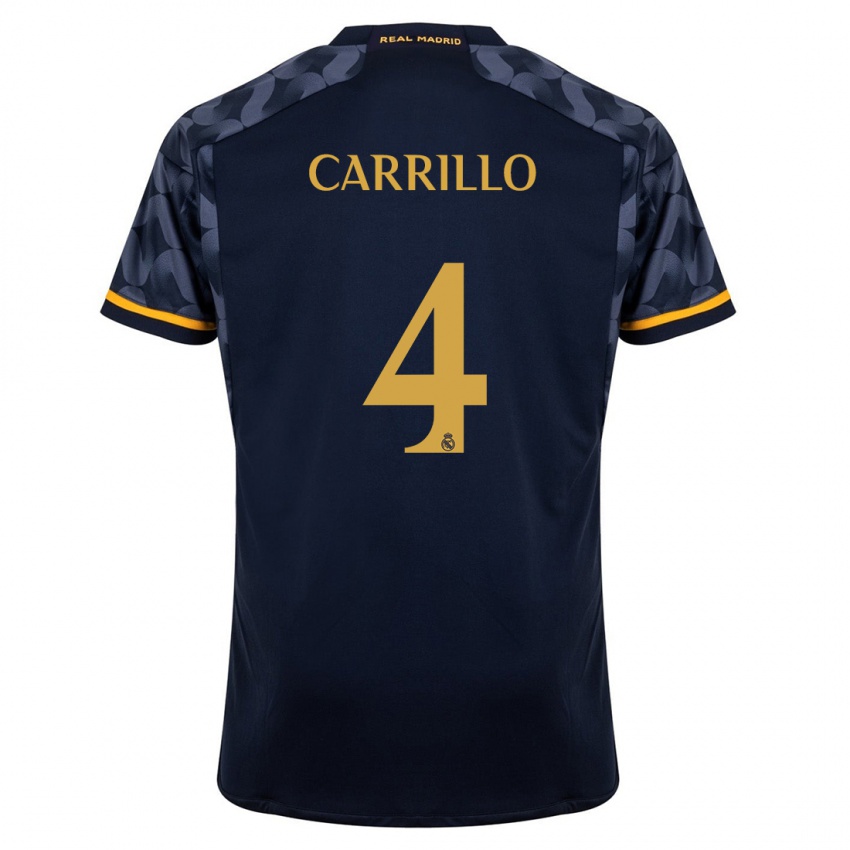 Mujer Camiseta Alvaro Carrillo #4 Azul Oscuro 2ª Equipación 2023/24 La Camisa México