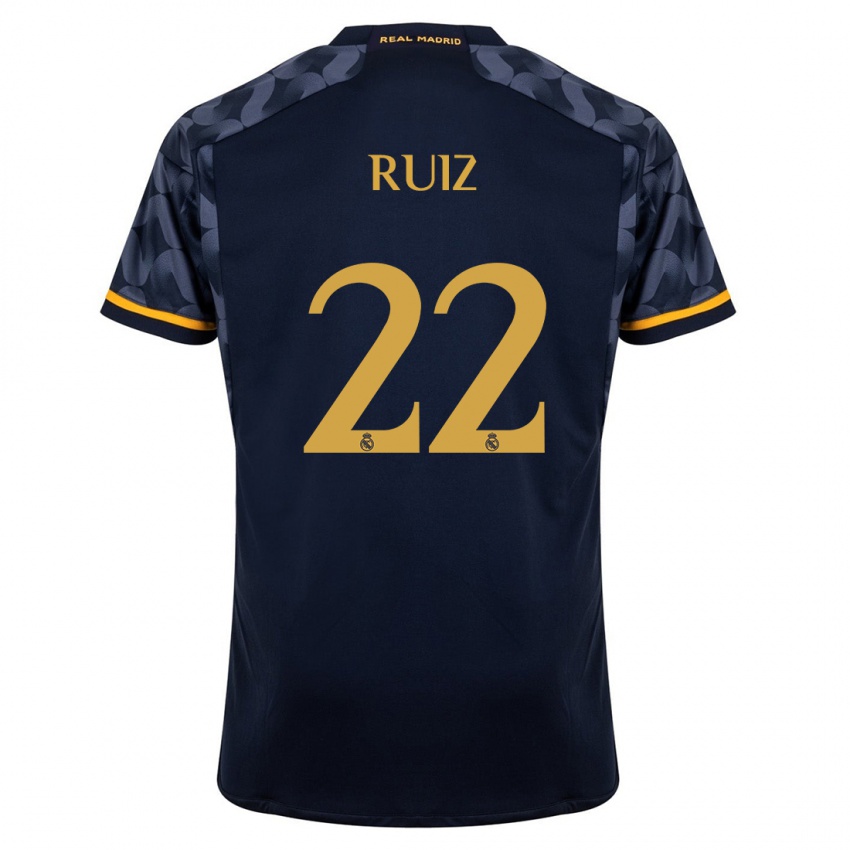 Mujer Camiseta Ferran Ruiz #22 Azul Oscuro 2ª Equipación 2023/24 La Camisa México